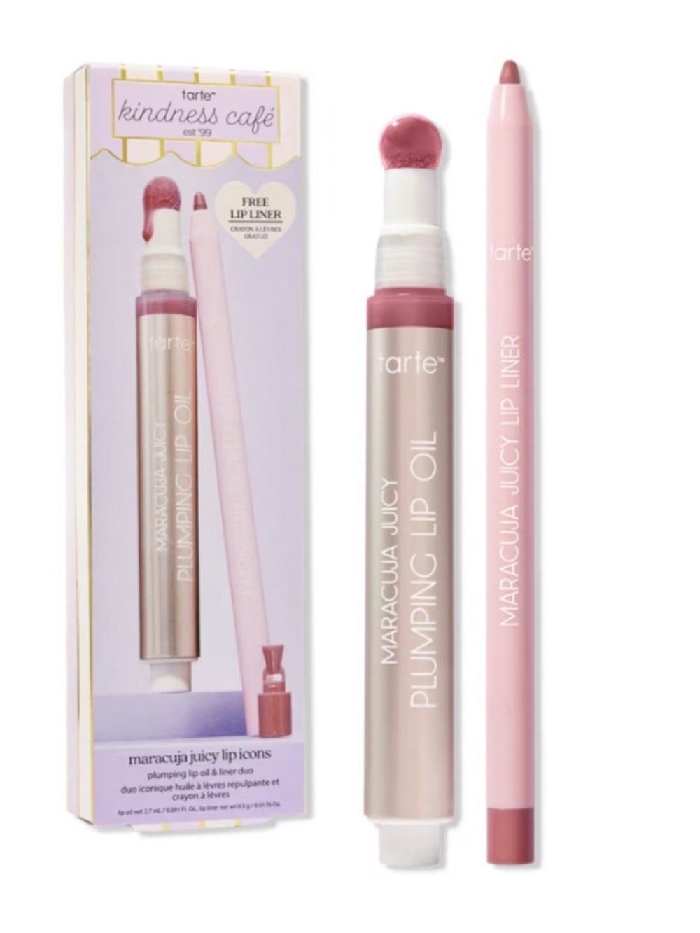 TARTE MARACUJA JUICY LIP ICONS PLUMPING LIP OIL & LINER DUO;—MIXED BERRIES